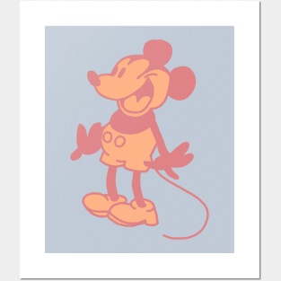 Steamboat Willie Cartoon Mouse Peach Fuzz Pantone Color of the Year 2024 Posters and Art